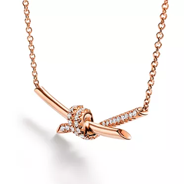 Tiffany Knot:Pendant in Rose Gold with Diamonds, 3