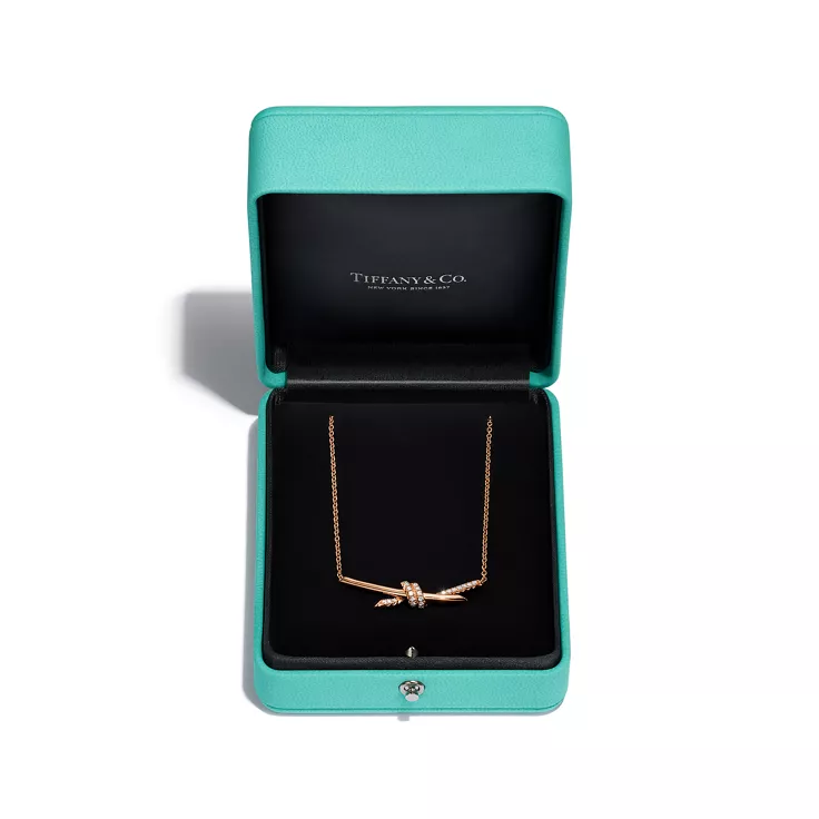 Tiffany Knot:Pendant in Rose Gold with Diamonds, 5