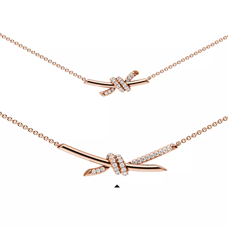 Tiffany Knot:Pendant in Rose Gold with Diamonds, 6