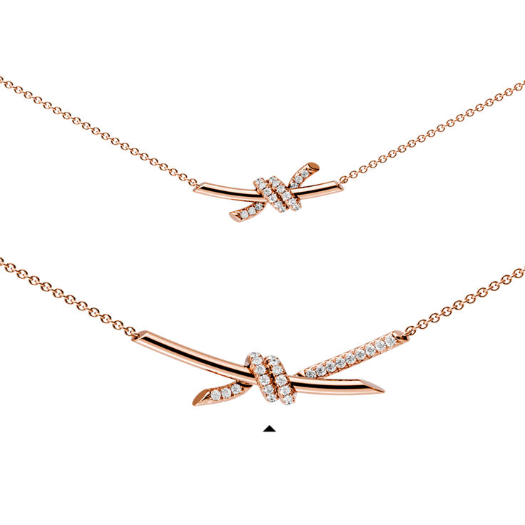 Tiffany Knot:Pendant in Rose Gold with Diamonds image number 6