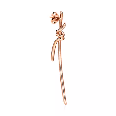 Tiffany Knot:Drop Earrings in Rose Gold with Diamonds, 3