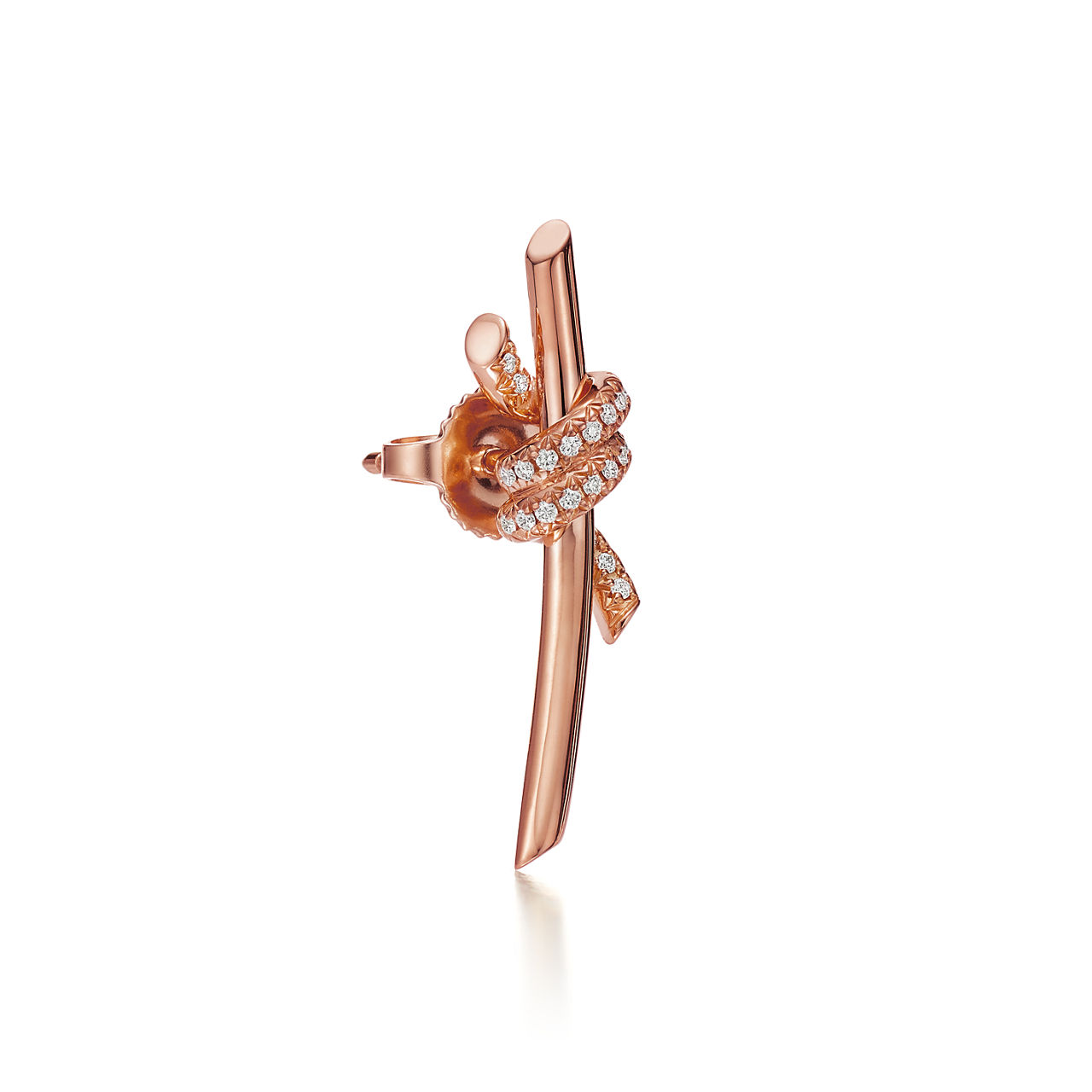 Tiffany Knot:Earrings in Rose Gold with Diamonds image number 2