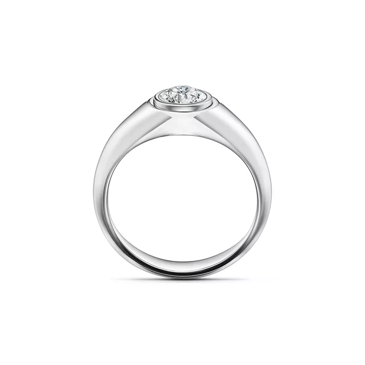 The Charles Tiffany Setting:Men's Engagement Ring in Platinum with a Round Brilliant Diamond, 4