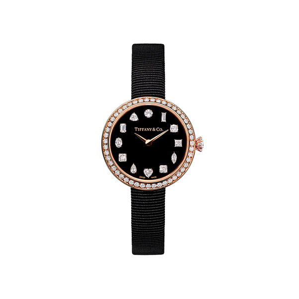 Tiffany Eternity:28 mm Round Watch in Rose Gold with Diamonds