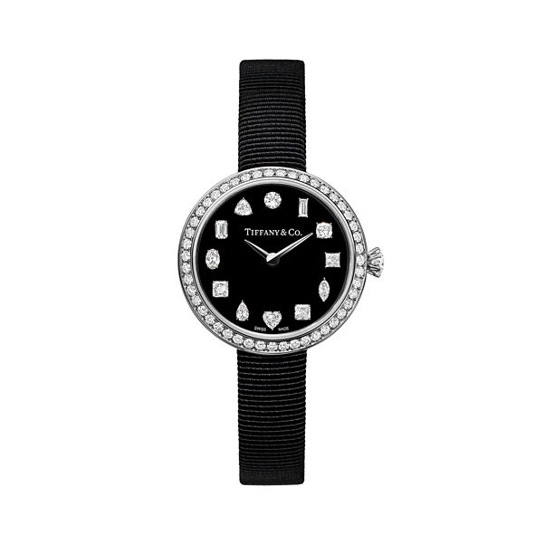 Tiffany Eternity:28 mm Round Watch in White Gold with Diamonds