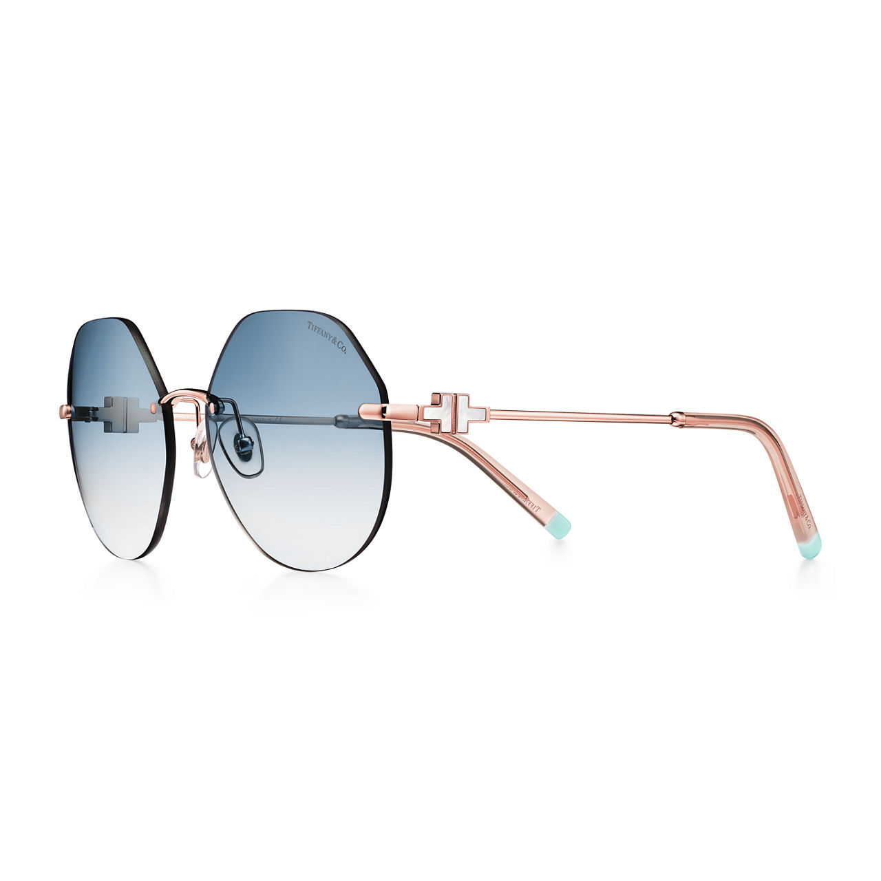 Tiffany Hexagonal Sunglasses, light blue with rose gold Sunglasses Ray Ban RB 3548 Hexagonal - RB3548/92023F main image 2