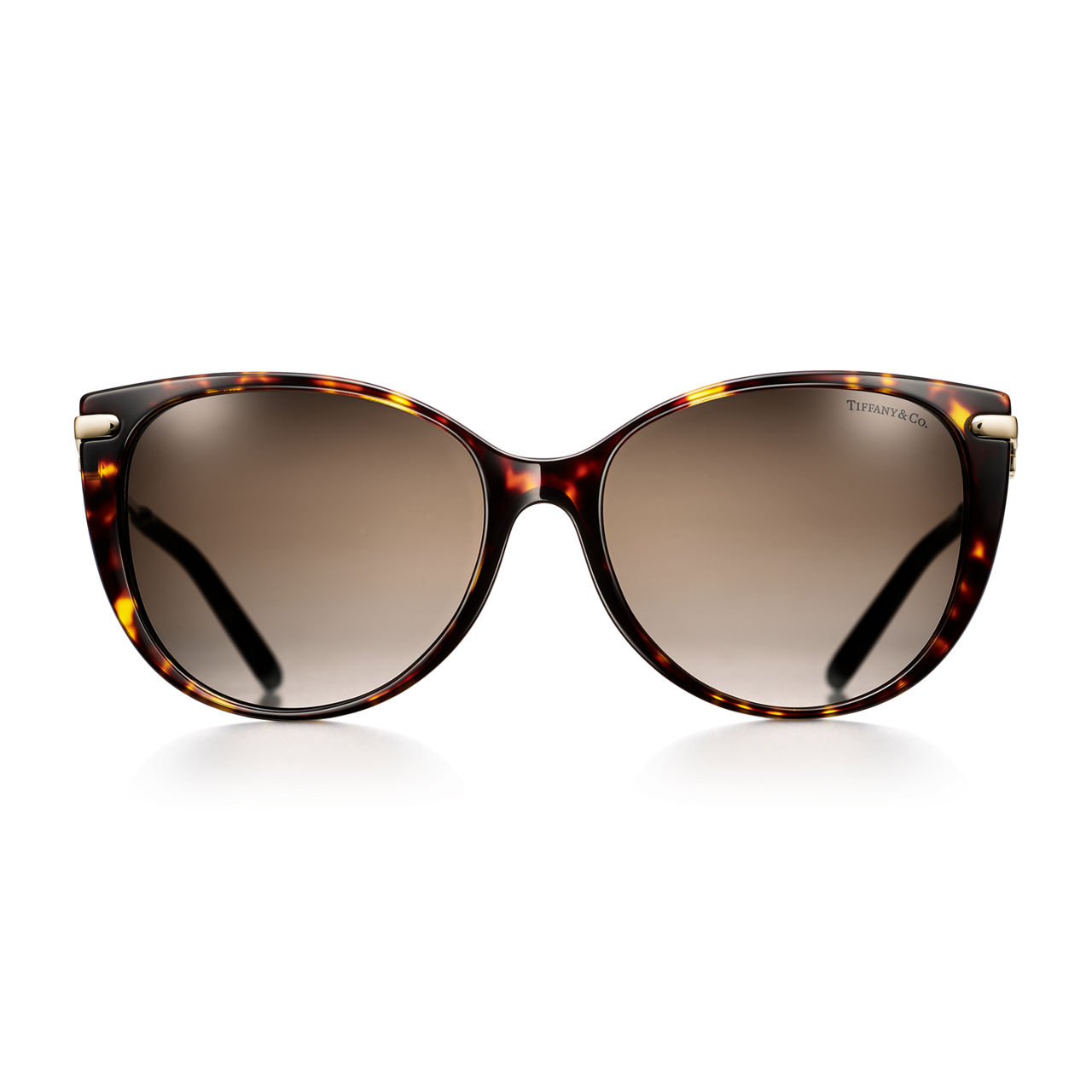Gafas de sol ojos de gato en acetato carey con metal dorado claro y nácar