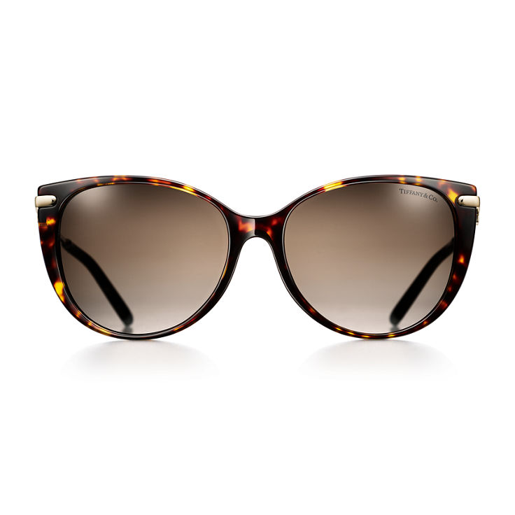 Tiffany T:Cat Eye Sunglasses in Tortoise Acetate with Pale Gold-coloured Metal and Mother-of-pearl image number 1