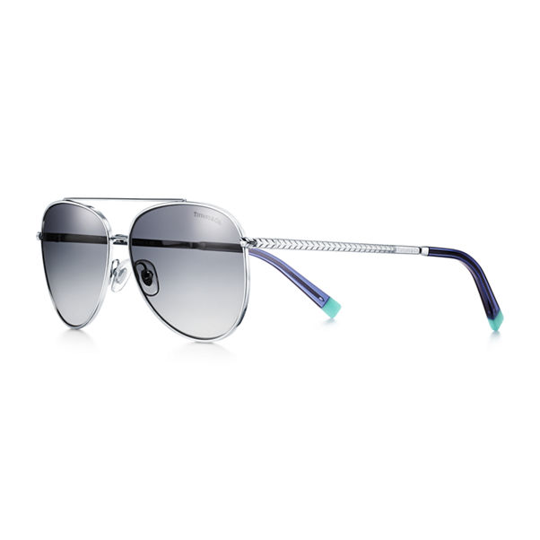 Wheat Leaf:Pilot Sunglasses in Silver-coloured Metal