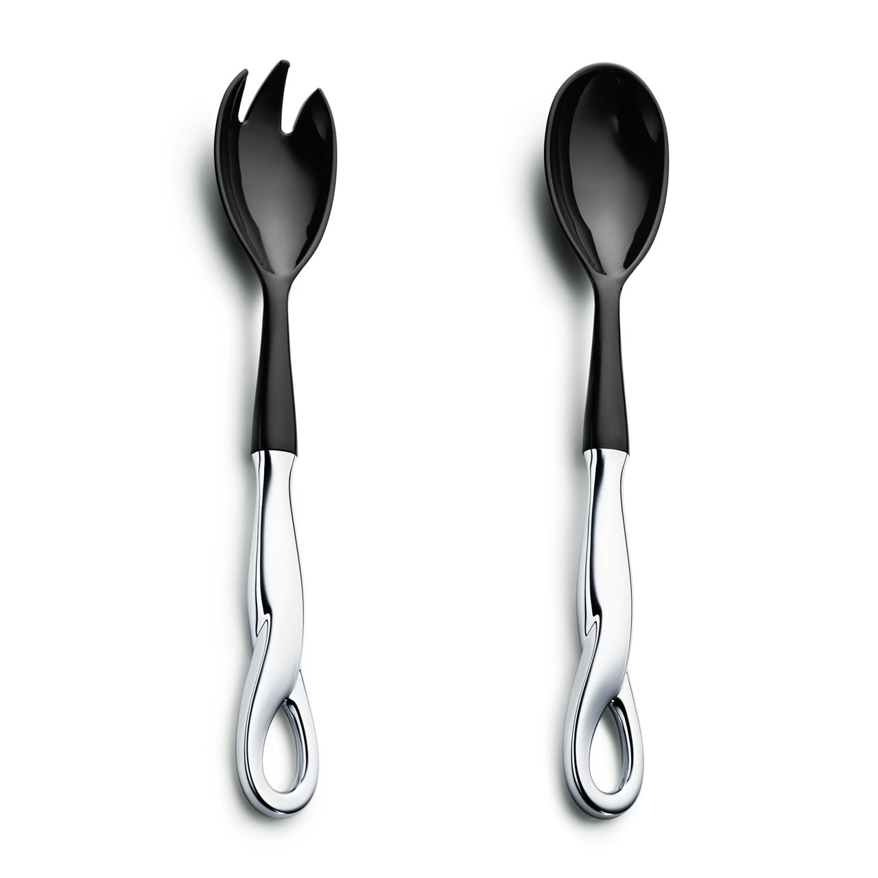 Elsa Peretti®:Padova Salad Serving Spoon and Fork Set in Sterling Silver and Resin image number 0