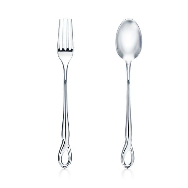 Elsa Peretti®:Padova Serving Spoon and Fork Set in Sterling Silver