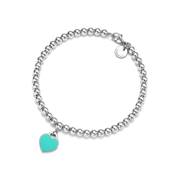 Return to Tiffany™:Kugelarmband in Silber, Tiffany Blue® mit einem Diamanten, 4 mm