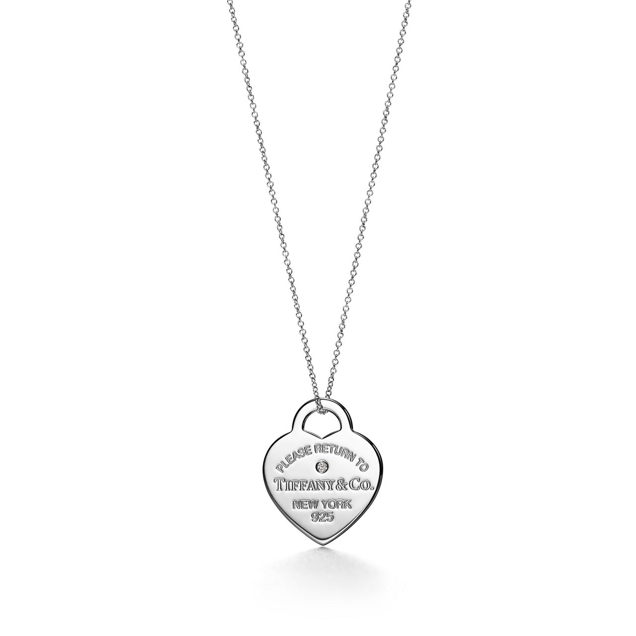 Collezione Return To Tiffany™:Pendente Heart Tag in argento con diamante, medio numero immagine 0