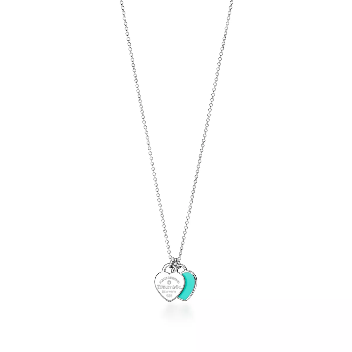 Heart Pendant in Silver, Tiffany Blue&reg; with a Diamond, Mini
