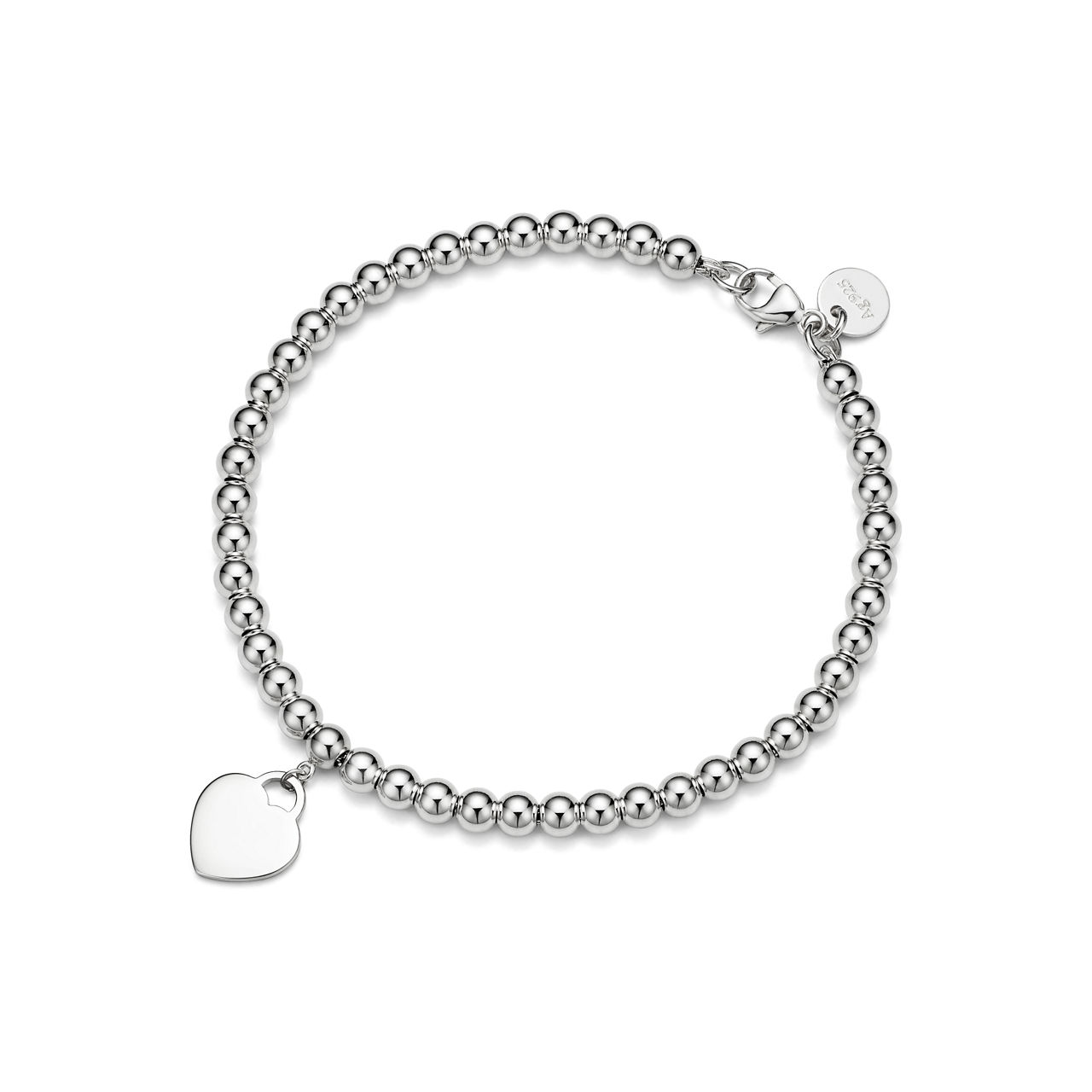 Collezione Return to Tiffany™:Bracciale Bead Heart Tag in argento con diamante, 4 mm numero immagine 2