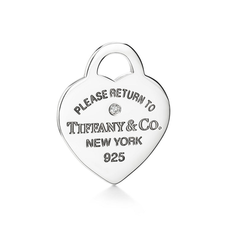 Collezione Return to Tiffany™:Bracciale Bead Heart Tag in argento con diamante, 4 mm numero immagine 4