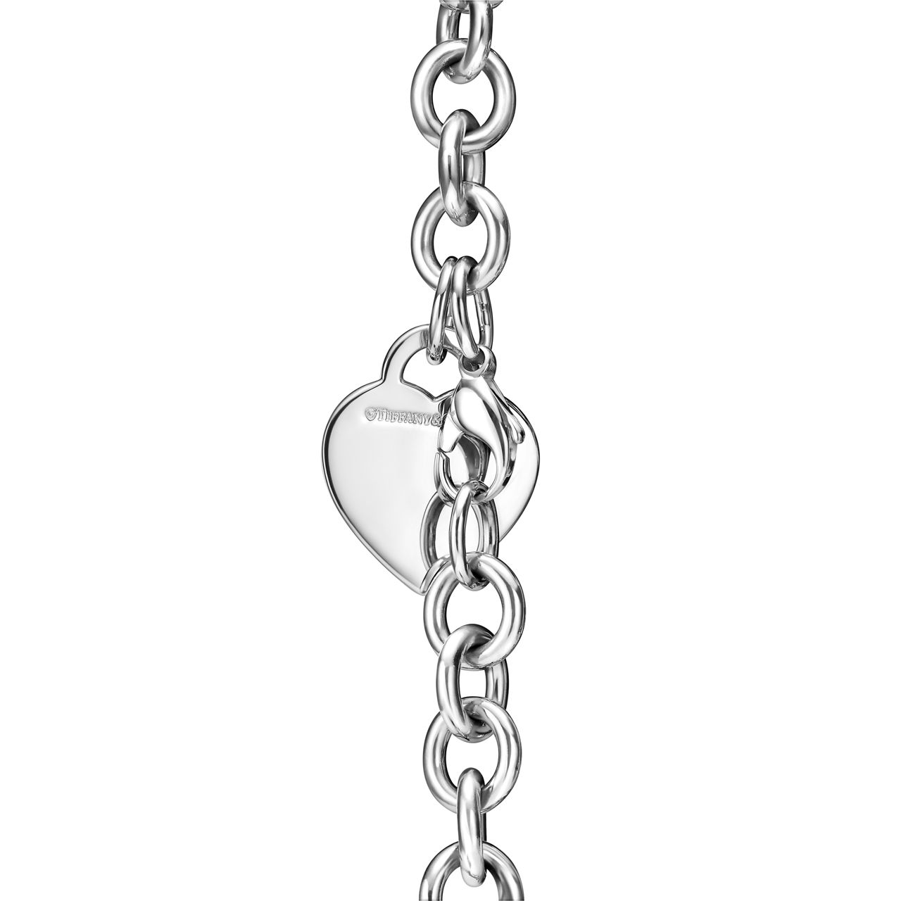 Return to Tiffany™:Bracelet Plaque Cœur argent 925 millièmes et diamant. Medium numéro dimage {1}