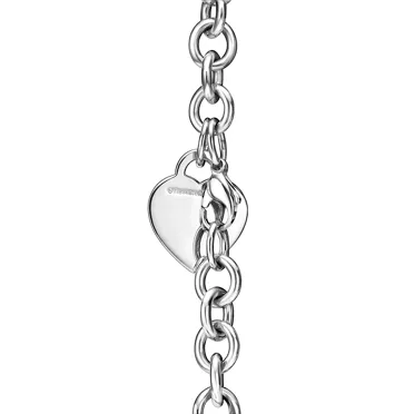 Return to Tiffany®:Heart Tag Bracelet in Sterling Silver with a Diamond, Medium, 3