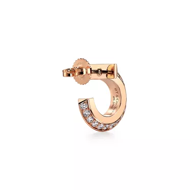 Tiffany T:T1 Hoop Earrings in Rose Gold with Diamonds, 3