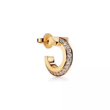 Tiffany T:T1 Hoop Earrings in Yellow Gold with Diamonds, 2
