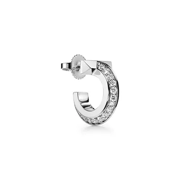 Tiffany T:T1 Hoop Earrings in White Gold with Diamonds, 2