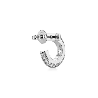 Tiffany T:T1 Hoop Earrings in White Gold with Diamonds, 3