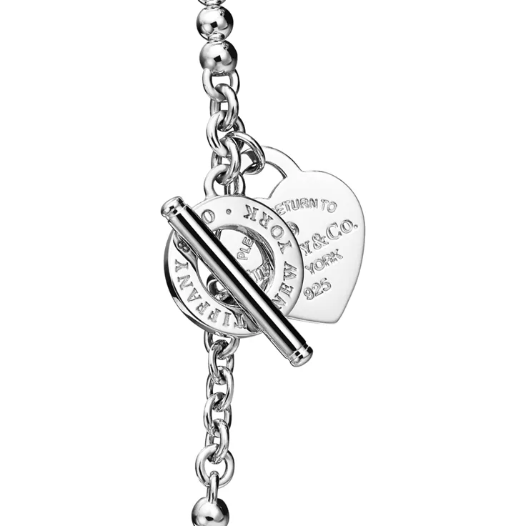 Return to Tiffany®:Wrap Bead Bracelet in Silver with Pearls and a Diamond, Small, 4