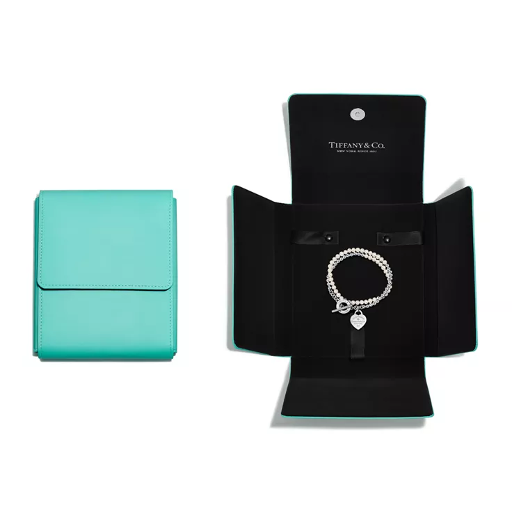 Return to Tiffany&trade;:Bracelet de perles &agrave; double tour en argent 925 milli&egrave;mes, perles et diamant. Small., 5