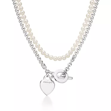 Return to Tiffany®:Wrap Necklace in Silver with Pearls and a Diamond, Small, 2