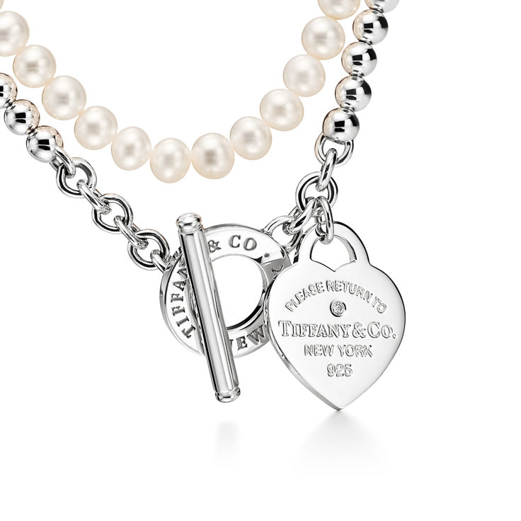 Return to Tiffany™:Wrap Necklace in Silver with Pearls and a Diamond, Small image number 4