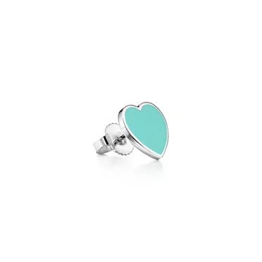 Return to Tiffany®:Earrings in Silver with Tiffany Blue® and a Diamond, Mini, 2