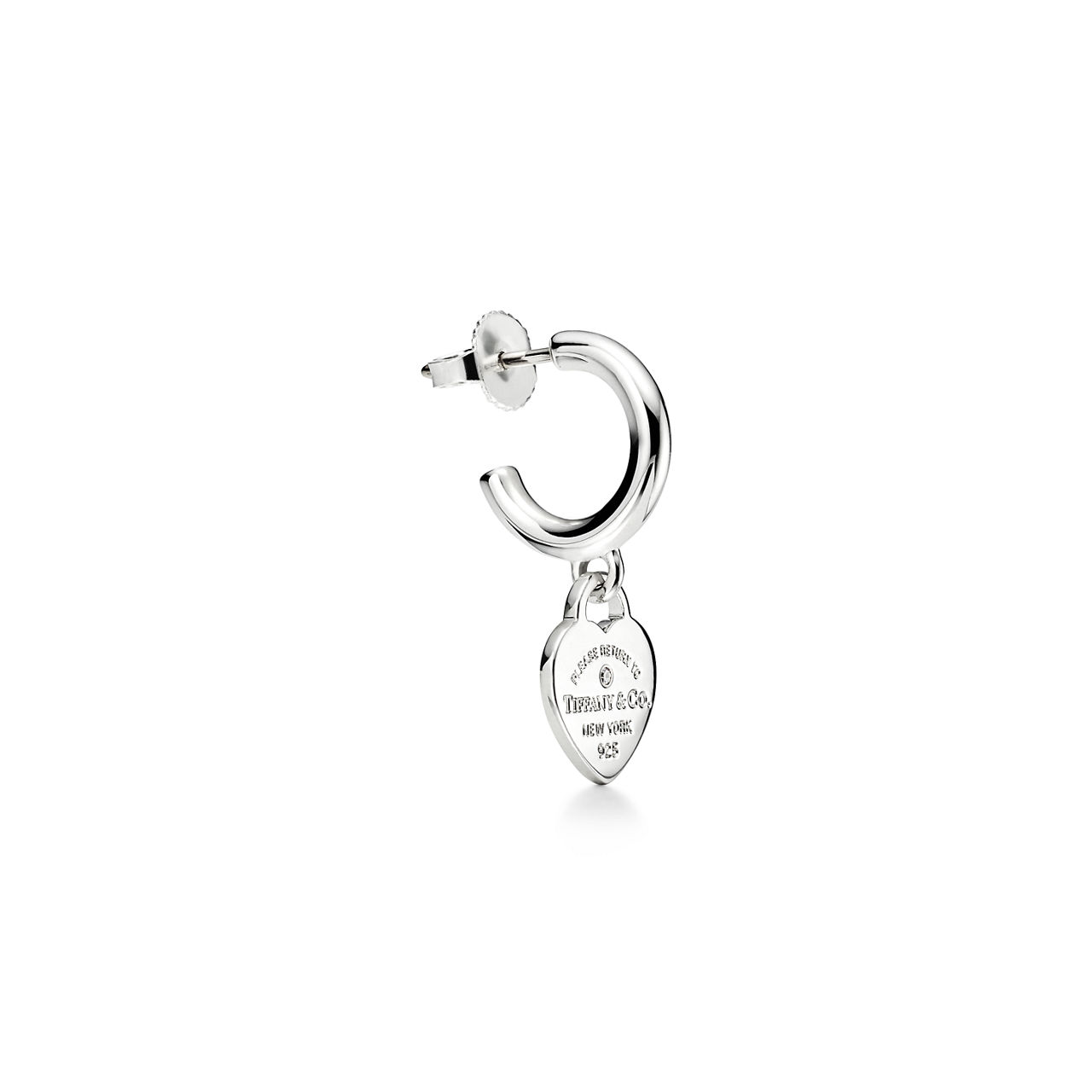 Return to Tiffany™:Hoop Earrings in Sterling Silver with Diamonds, Mini image number 2