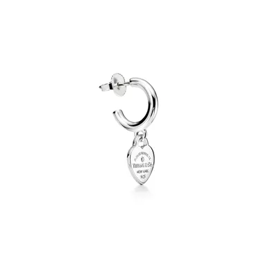 Return to Tiffany®:Hoop Earrings in Sterling Silver with Diamonds, Mini, 2