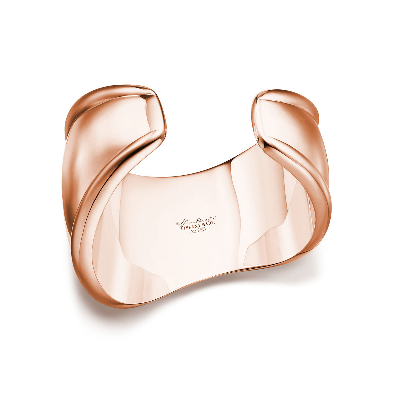 Elsa Peretti®:Small Bone Cuff in Rose Gold with White Jade image number 3