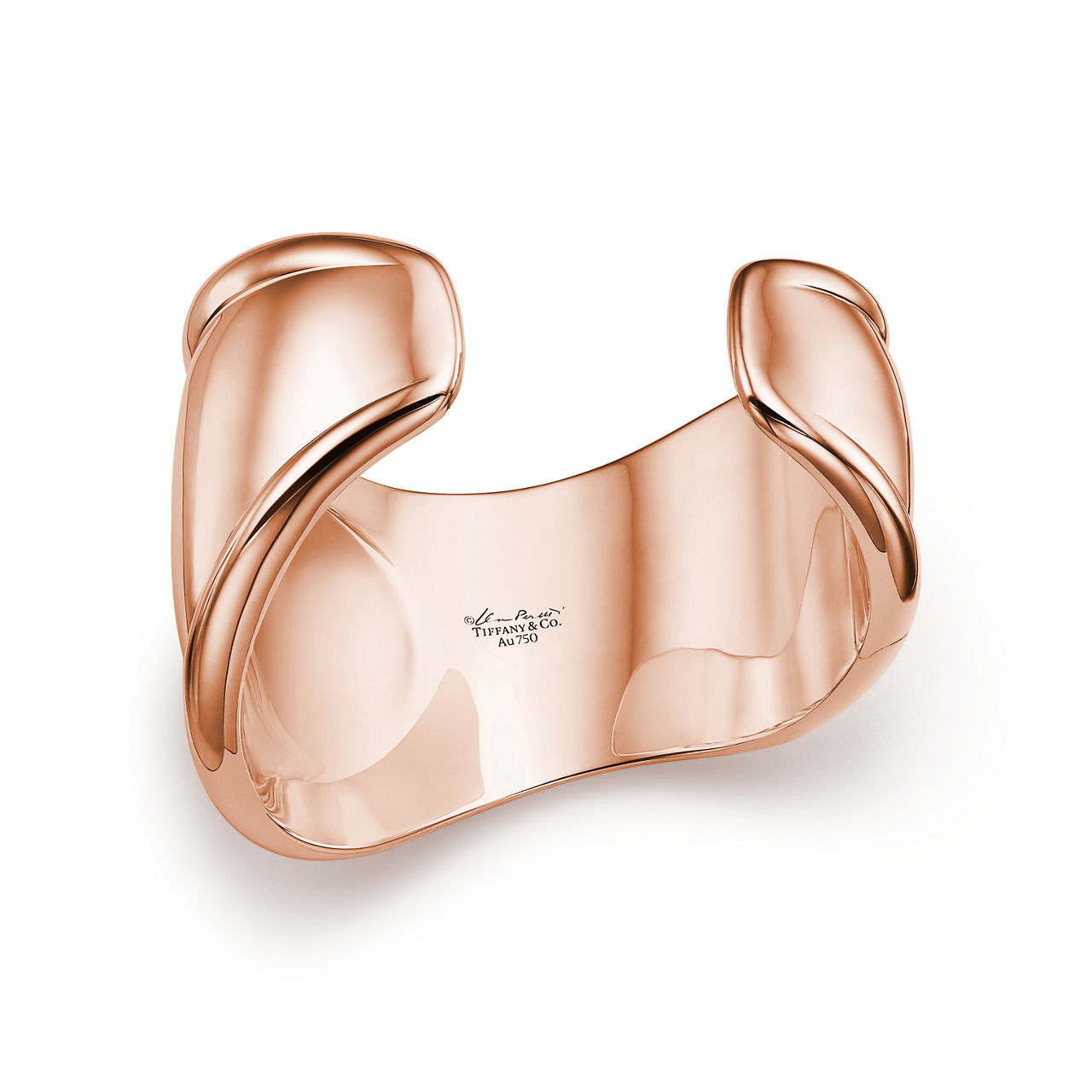 Elsa Peretti®:Small Bone Cuff in Rose Gold with Black Jade image number 3