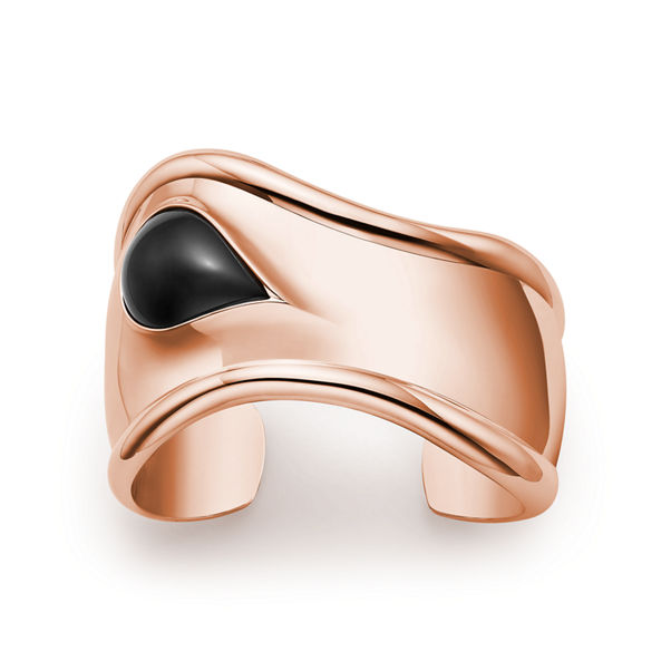 Elsa Peretti®:Kleiner Bone Cuff in Roségold mit schwarzer Jade