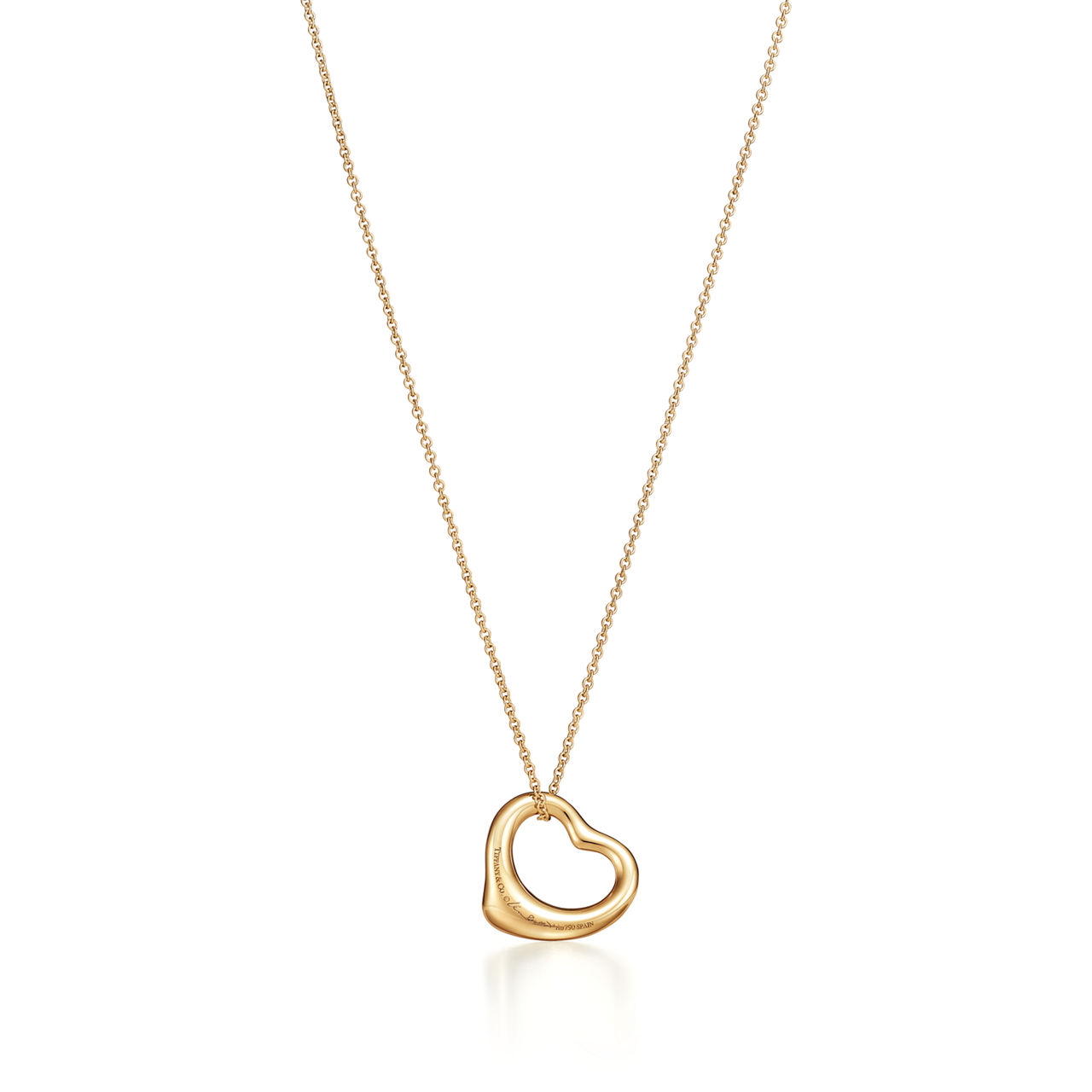 Elsa Peretti®:Open Heart Pendant in Yellow Gold with Rubies, 16 mm image number 2