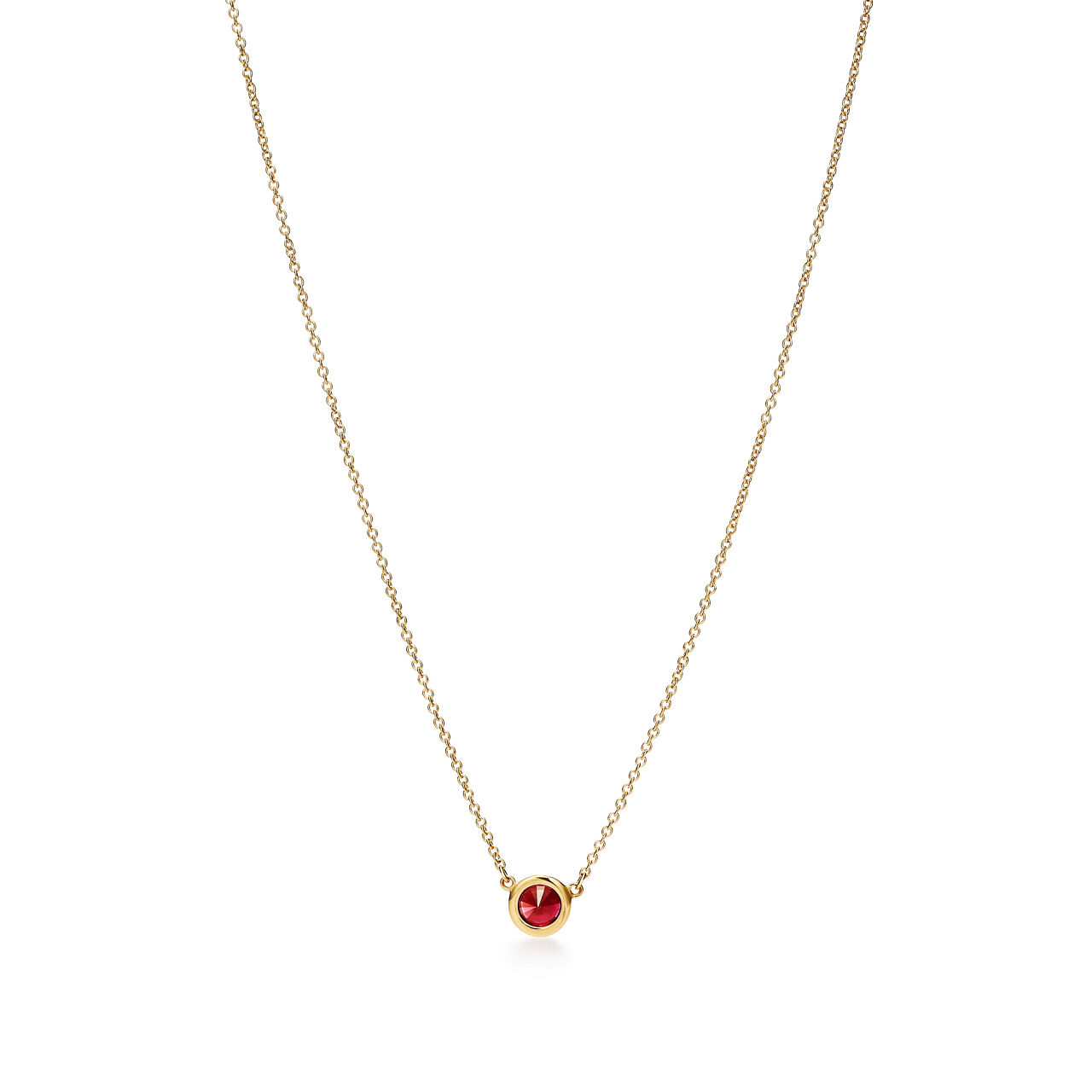 Elsa Peretti®:Color by the Yard Pendant in Yellow Gold with a Ruby image number 2
