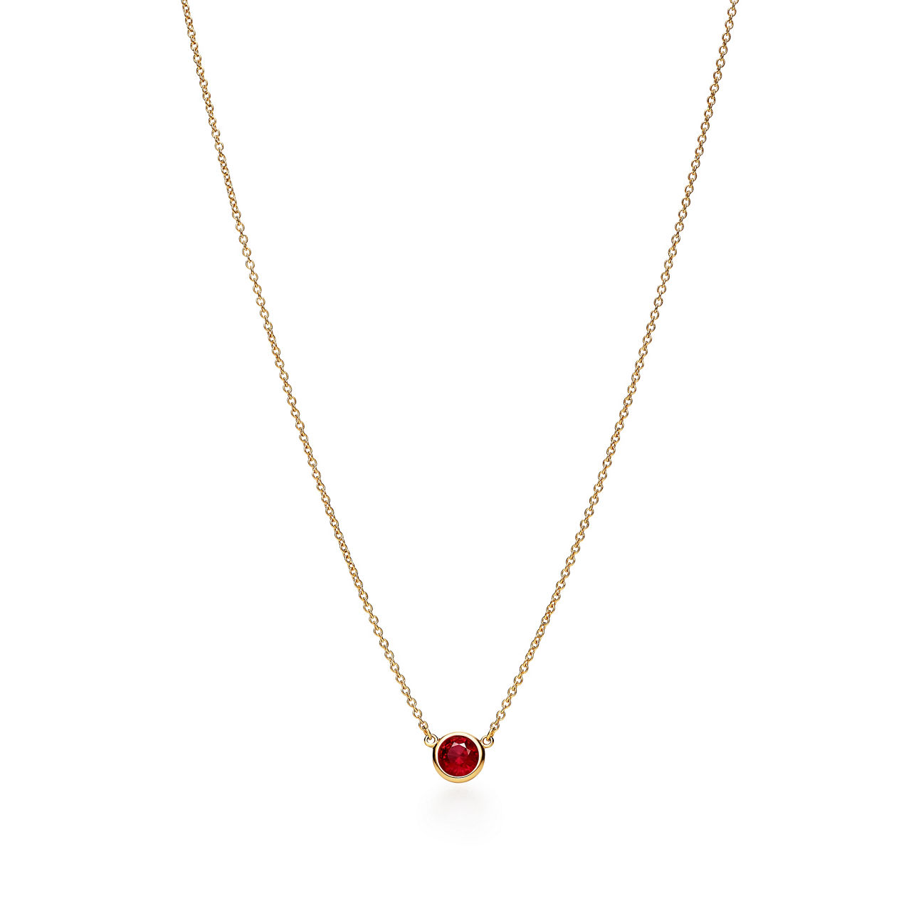 Color by the Yard Pendant in Yellow Gold with a Ruby
