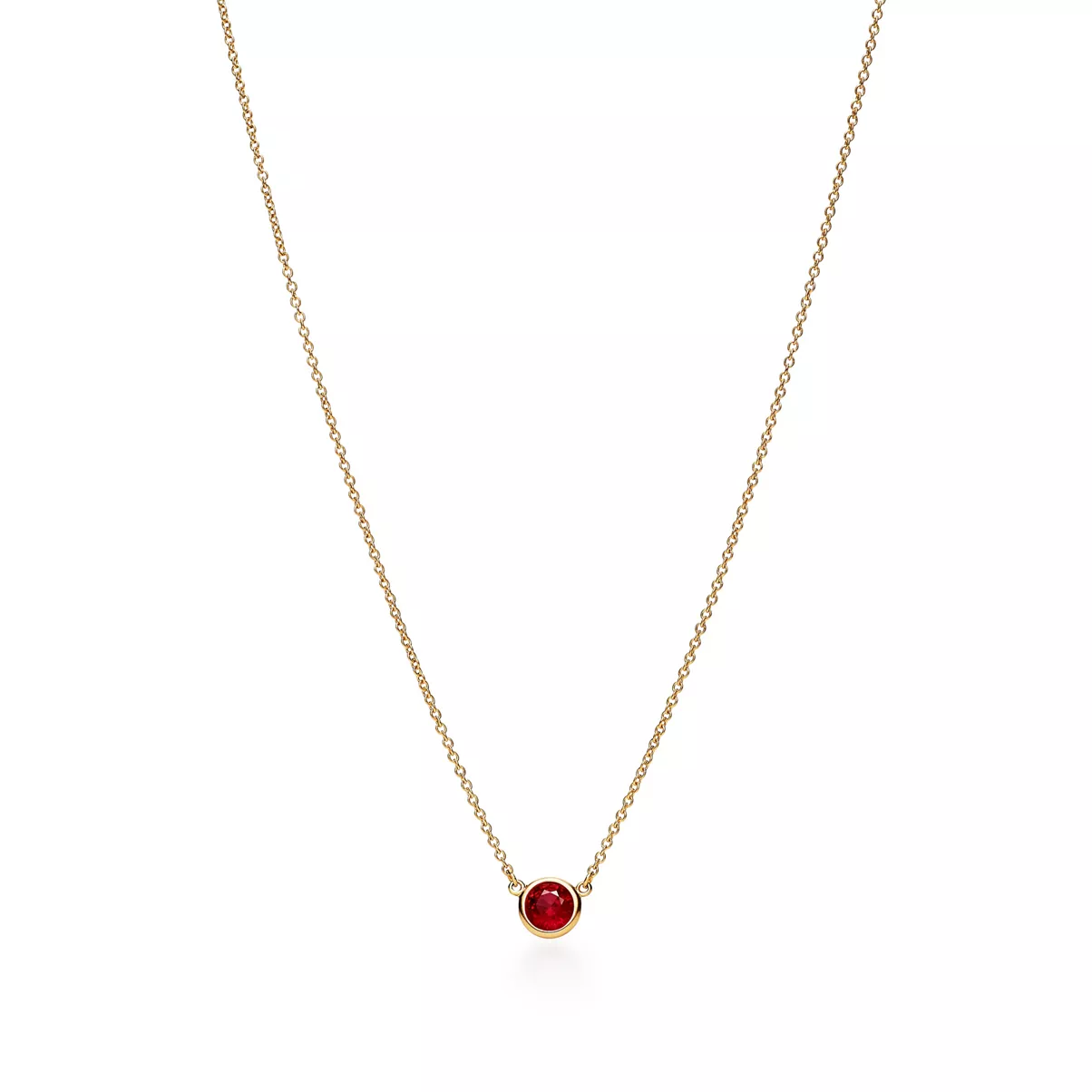 Color by the Yard Pendant in Yellow Gold with a Ruby