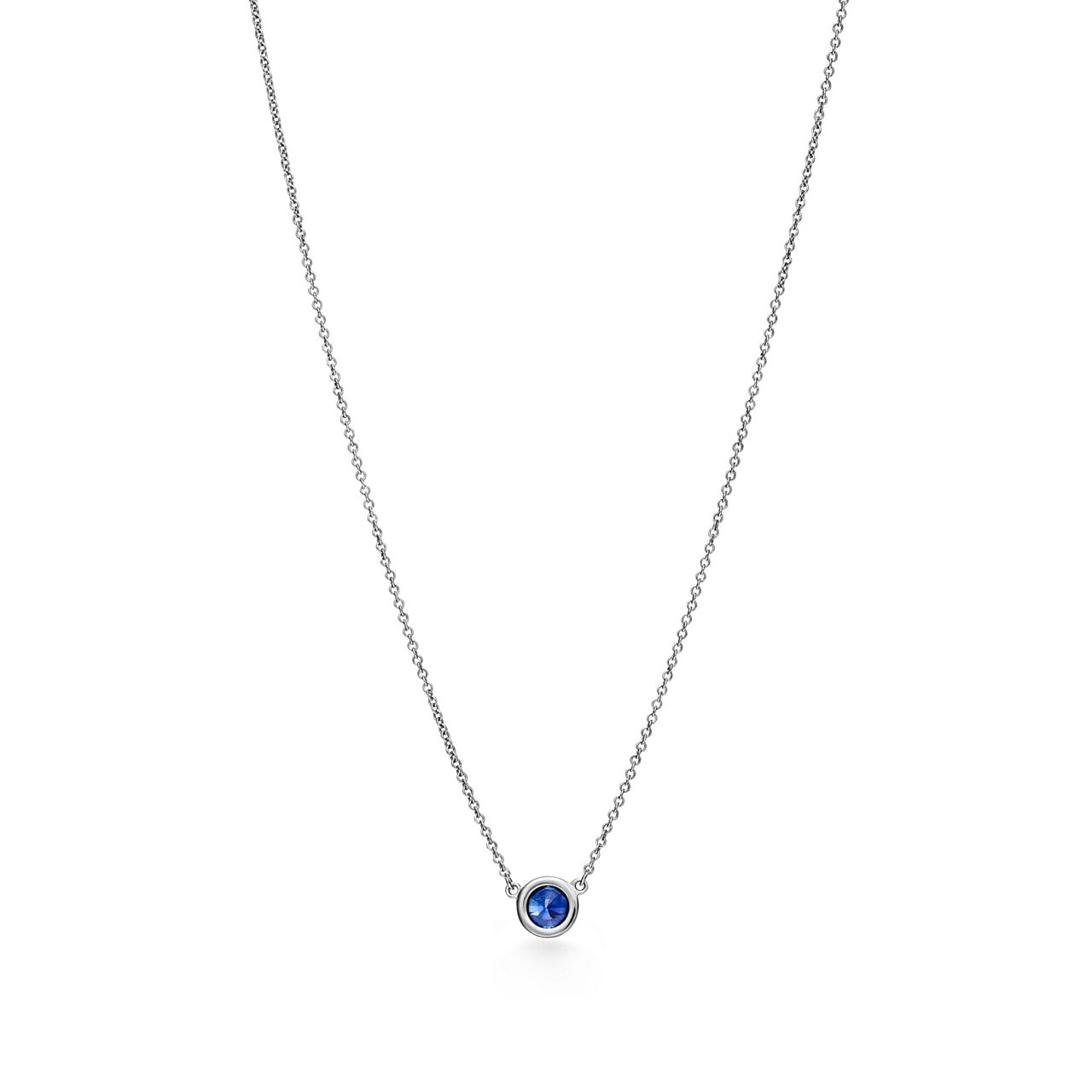 Elsa Peretti®:Color by the Yard Pendant in Platinum with a Sapphire image number 2
