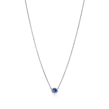 Elsa Peretti®:Color by the Yard Pendant in Platinum with a Sapphire, 2