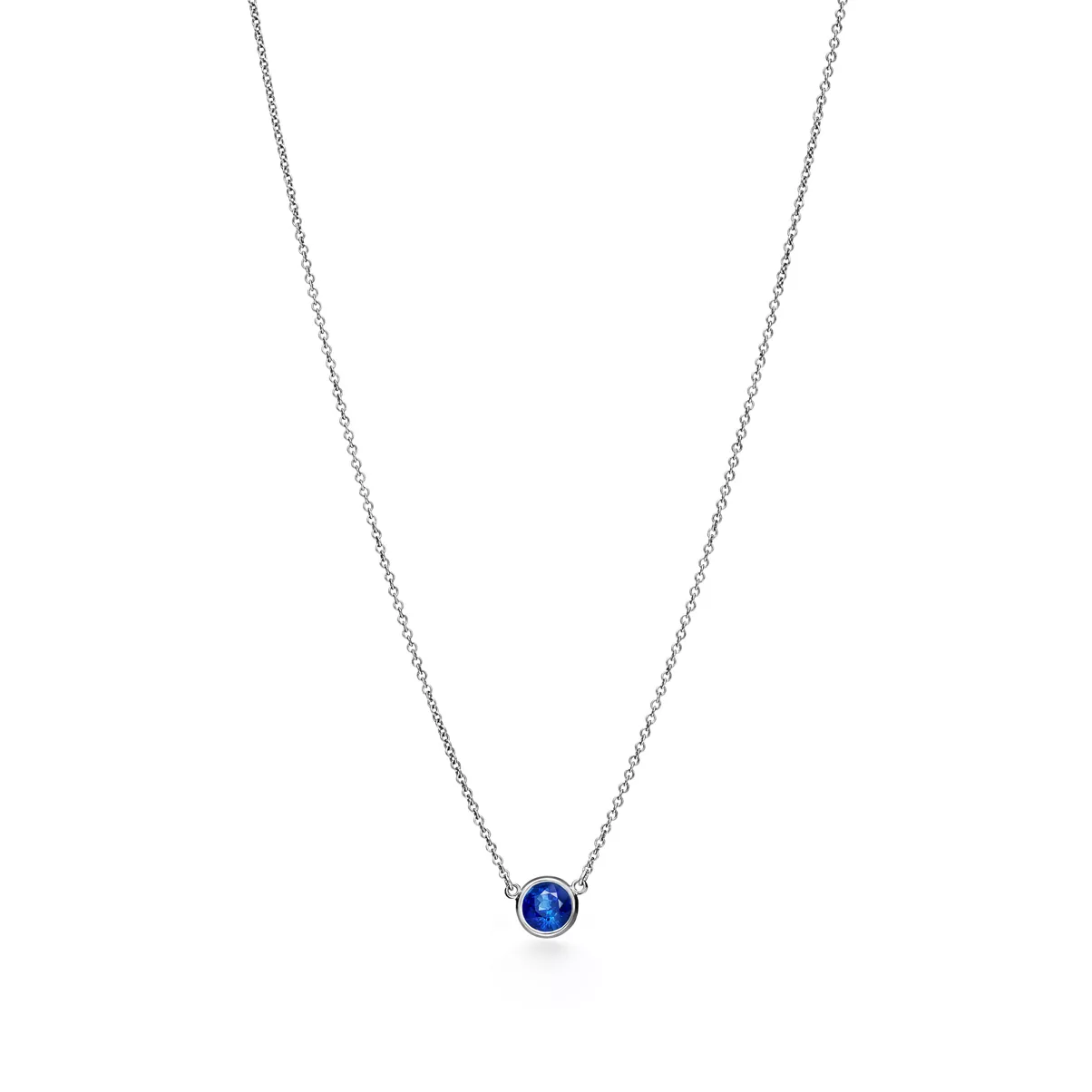 Color by the Yard Pendant in Platinum with a Sapphire