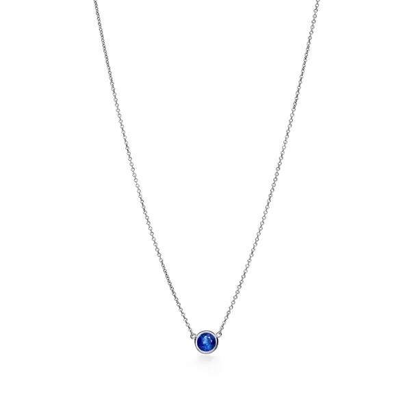 Color by the Yard Pendant in Platinum with a Sapphire