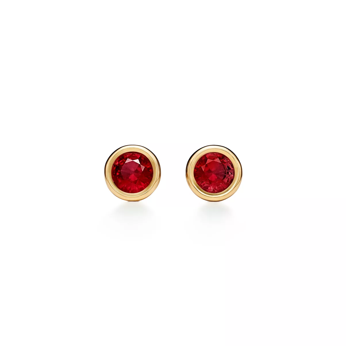 Color by the Yard Earrings in Yellow Gold with Rubies