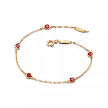 Elsa Peretti®:Color by the Yard Bracelet in Yellow Gold with Rubies, 3