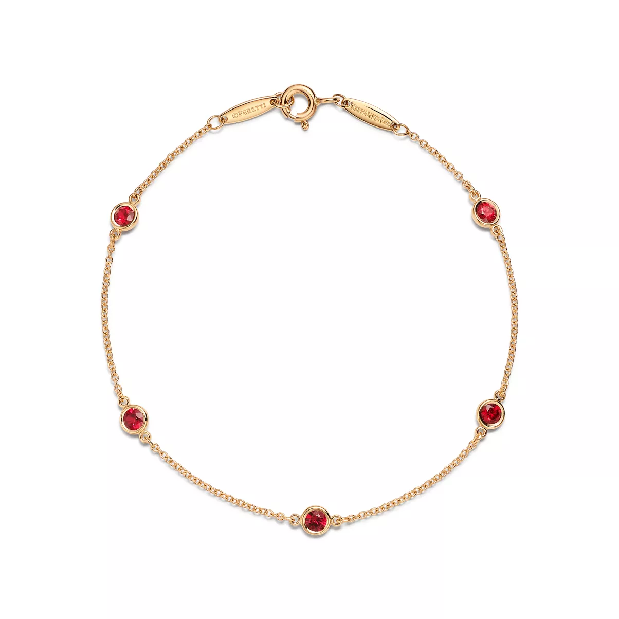 Color by the Yard Bracelet in Yellow Gold with Rubies