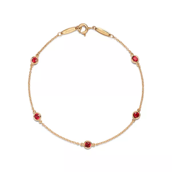 Color by the Yard Bracelet in Yellow Gold with Rubies