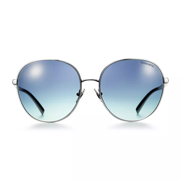 Round Sunglasses in Silver-coloured Metal