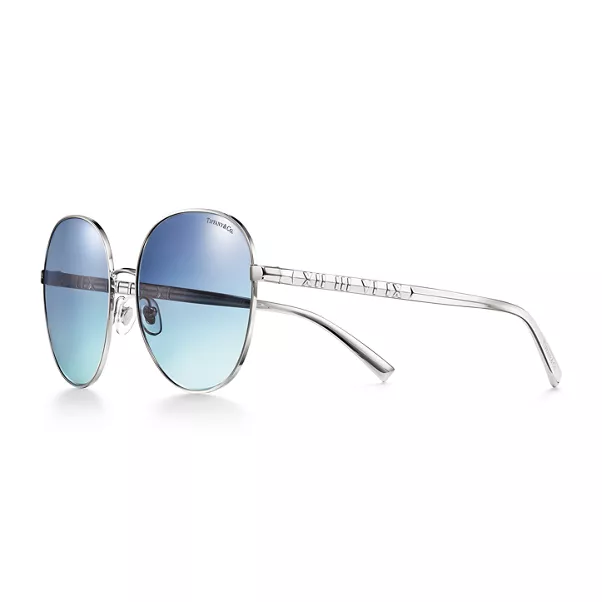 Round Sunglasses in Silver-coloured Metal
